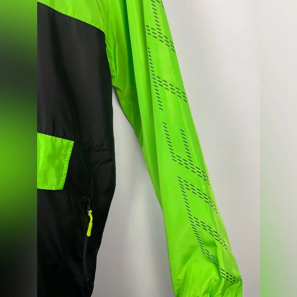 Meta Black Green Coding Coder Pullover Hooded Multipocket Windbreaker Jacket - Picture 7 of 10